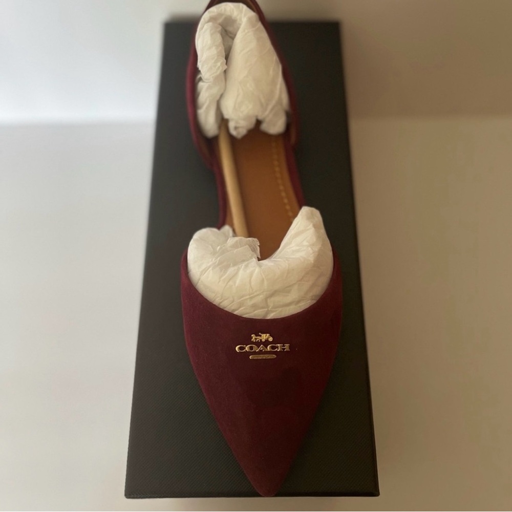 Coach Pointed Toe wine flats size 7 - Picture 3 of 15